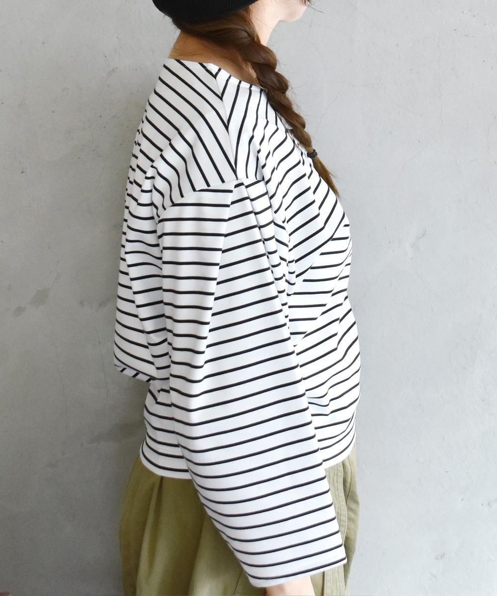JOUET TUCKED SLEEVE BORDER PULLOVERʥ-֥å<img class='new_mark_img2' src='https://img.shop-pro.jp/img/new/icons1.gif' style='border:none;display:inline;margin:0px;padding:0px;width:auto;' />