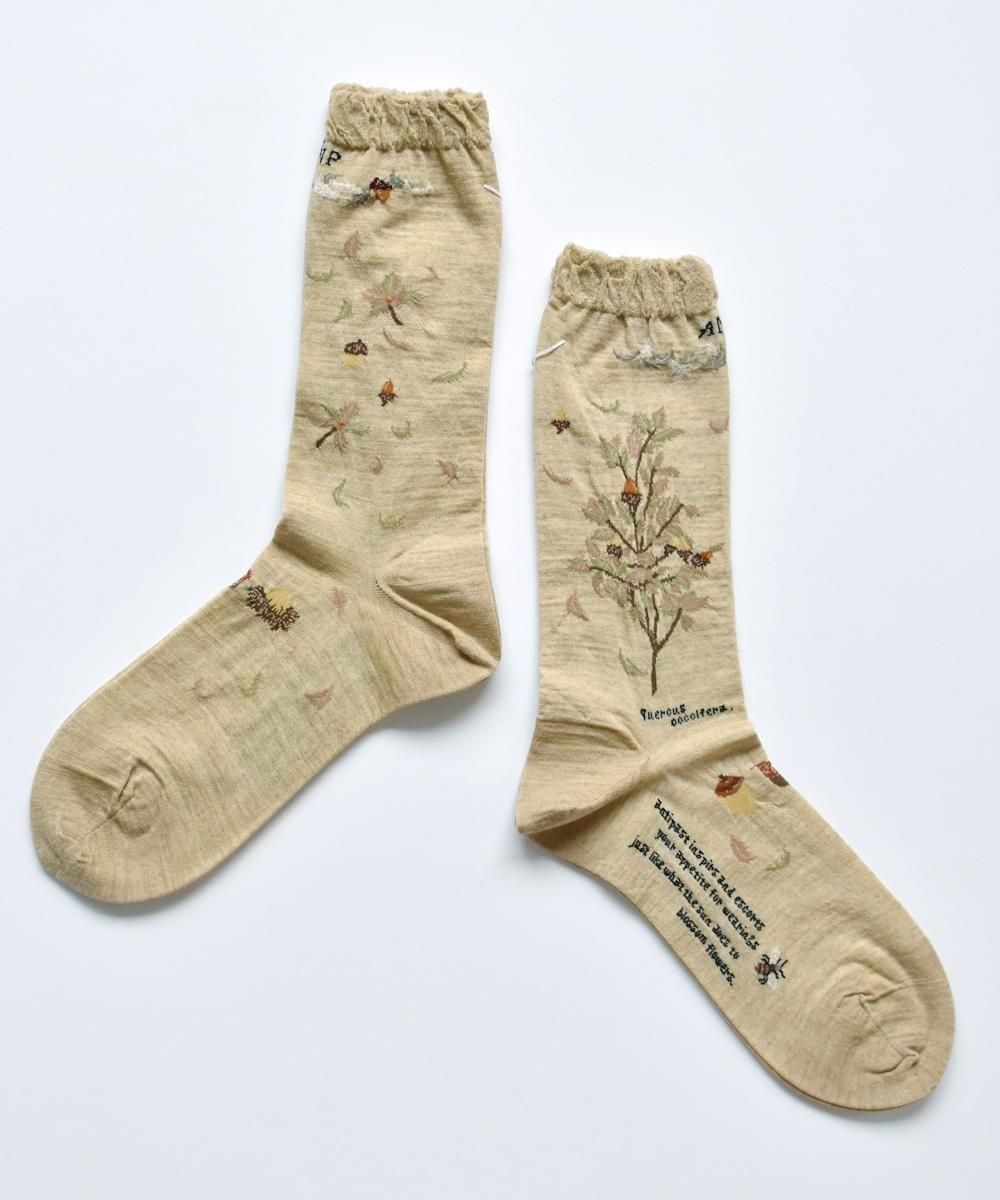 WIND & THE ACORN TREE SOCKSBEIGEDARK BROWN<img class='new_mark_img2' src='https://img.shop-pro.jp/img/new/icons1.gif' style='border:none;display:inline;margin:0px;padding:0px;width:auto;' />