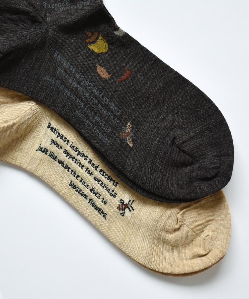 WIND & THE ACORN TREE SOCKSBEIGEDARK BROWN<img class='new_mark_img2' src='https://img.shop-pro.jp/img/new/icons1.gif' style='border:none;display:inline;margin:0px;padding:0px;width:auto;' />