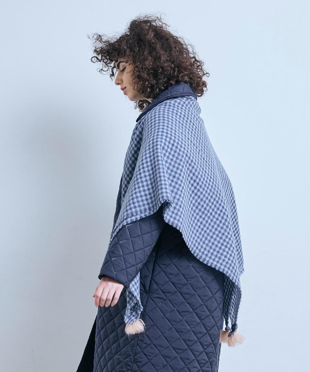 ROBE de PEAU / WOOL GAUZE TASSEL STOLENAVYMOCHA<img class='new_mark_img2' src='https://img.shop-pro.jp/img/new/icons1.gif' style='border:none;display:inline;margin:0px;padding:0px;width:auto;' />