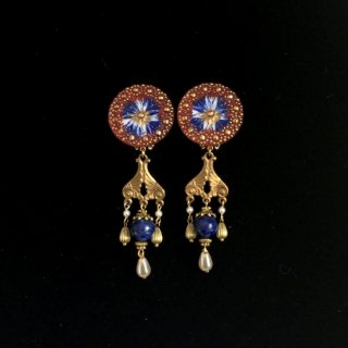 Czech glass & Art Nouveau Earrings