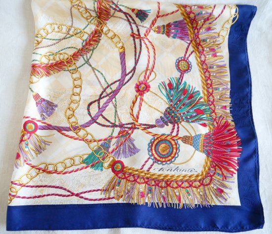【Sorelle Fontana Roma】華やかな飾り紐の柄　シルクジャカードスカーフ - Marica Design& Vintage