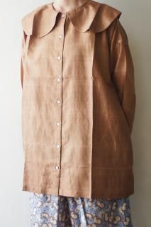<img class='new_mark_img1' src='https://img.shop-pro.jp/img/new/icons13.gif' style='border:none;display:inline;margin:0px;padding:0px;width:auto;' /> BUNON Round Colloar Over Blouse (C.Brown)