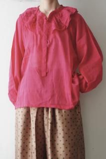 <img class='new_mark_img1' src='https://img.shop-pro.jp/img/new/icons13.gif' style='border:none;display:inline;margin:0px;padding:0px;width:auto;' />BUNON Frill Flare Blouse (Rose Violet)