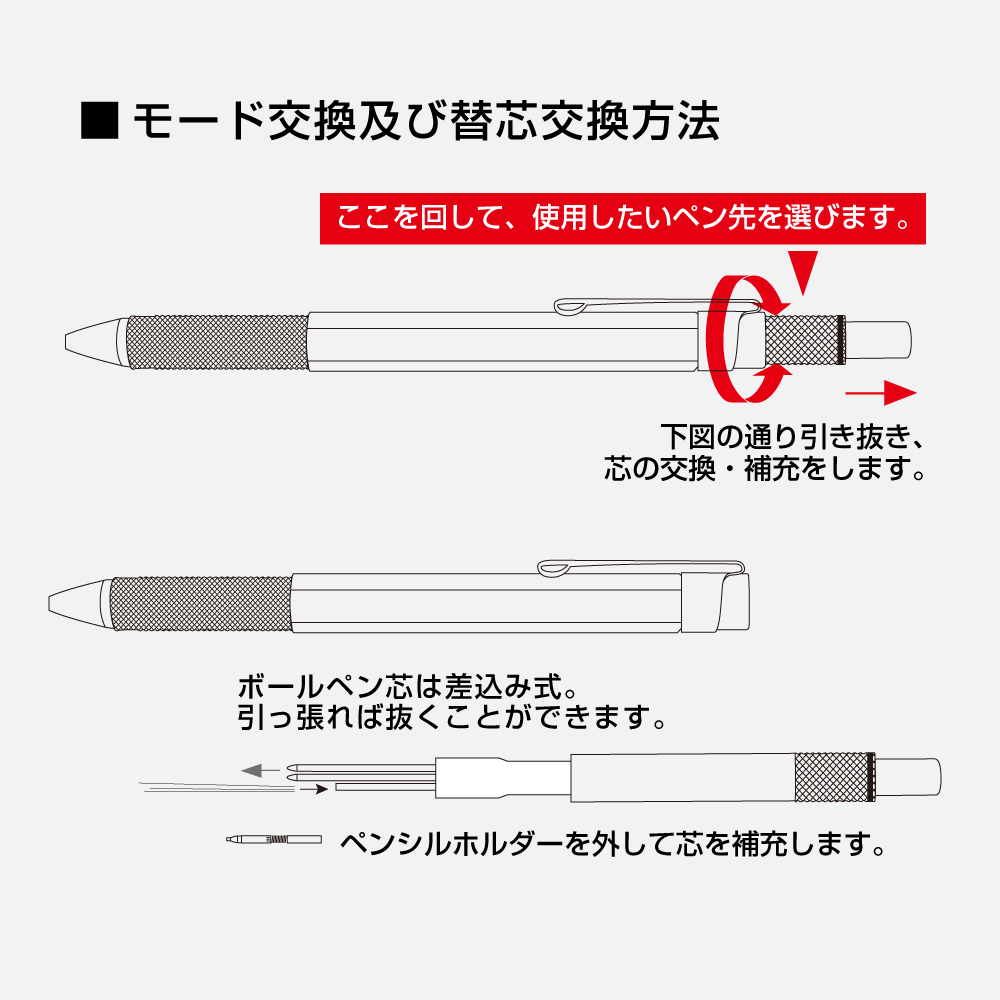 ロットリング 600 3in1 マルチペン ブラック 2164108 (612917)