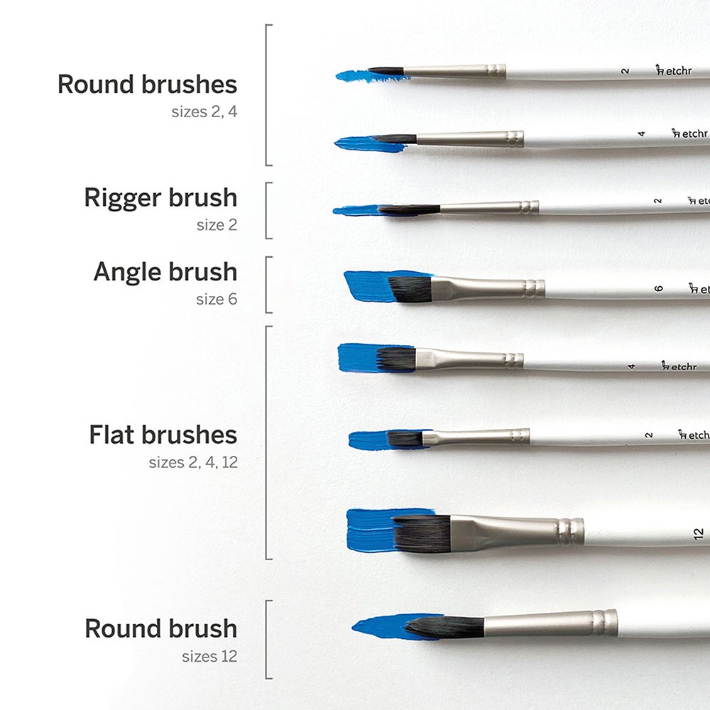 Etchr ガッシュ筆 8本組