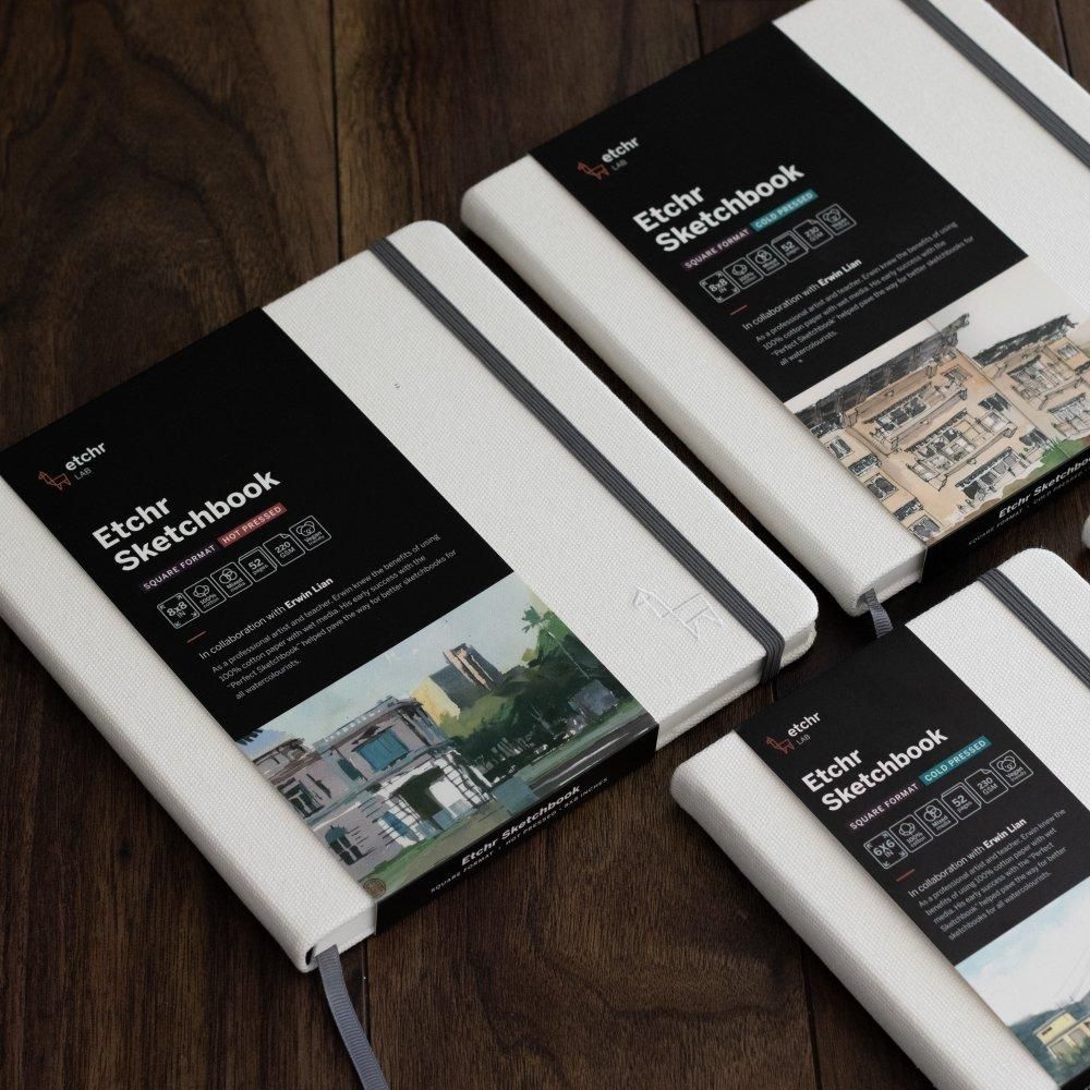 Etchr スクエア スケッチブック 6”×6” 中目