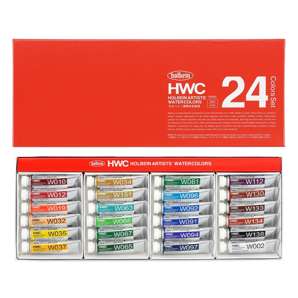 透明水彩絵の具 HWC 24色セット 5ml ホルベイン - 絵具、顔料