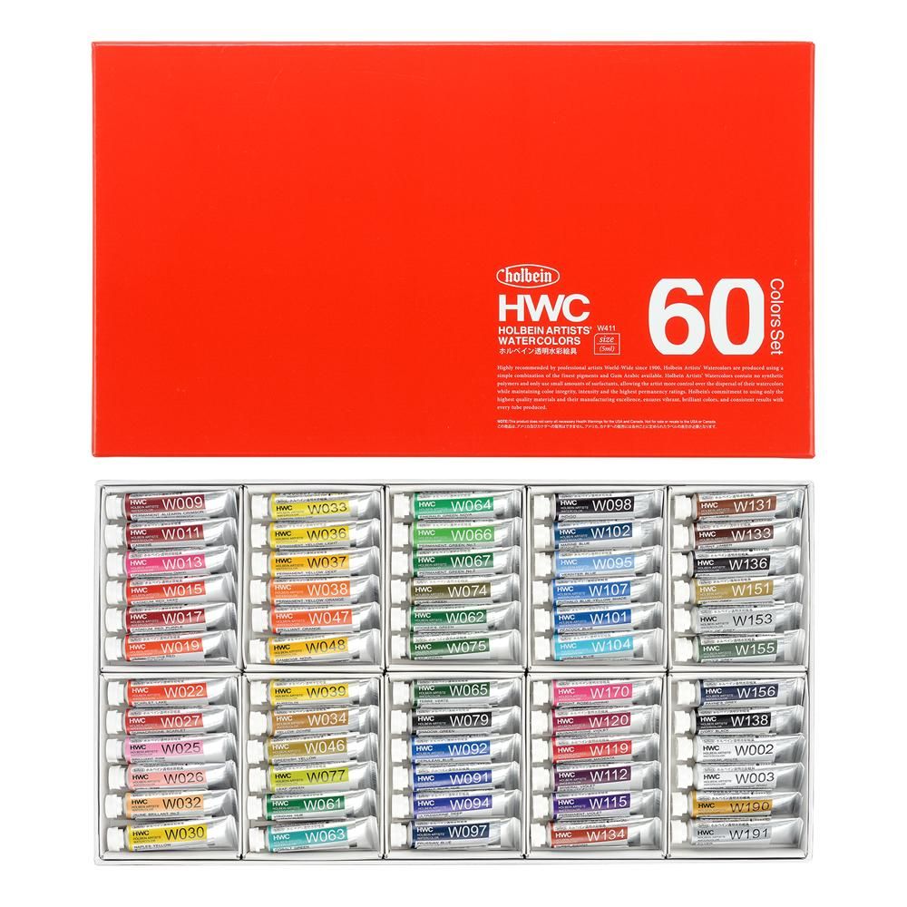 透明水彩絵具 5ml W411 60色セット