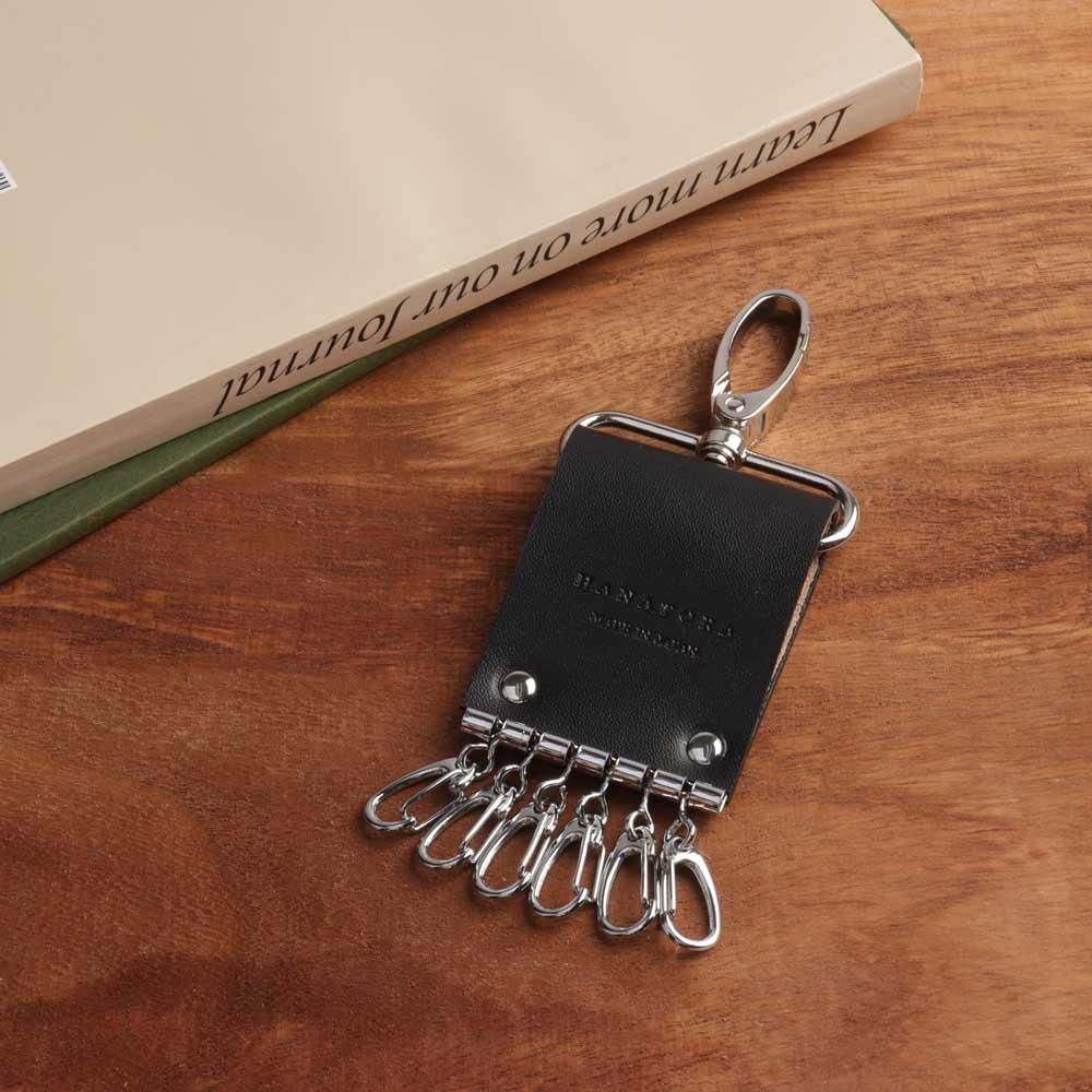 カラビナ付き 本革 キーリング - HANATORA Japan