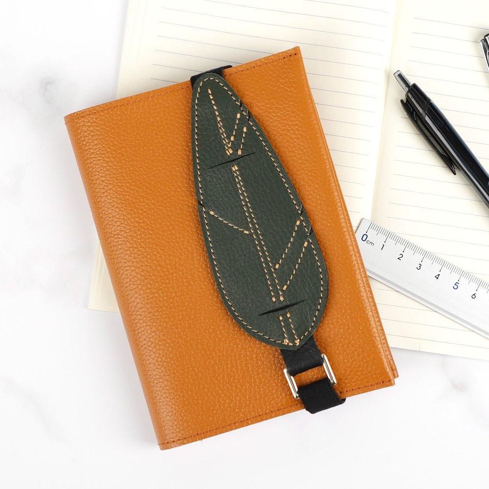 本革 ブックバンドペンホルダー 羽根モチーフ ペンケース 文具