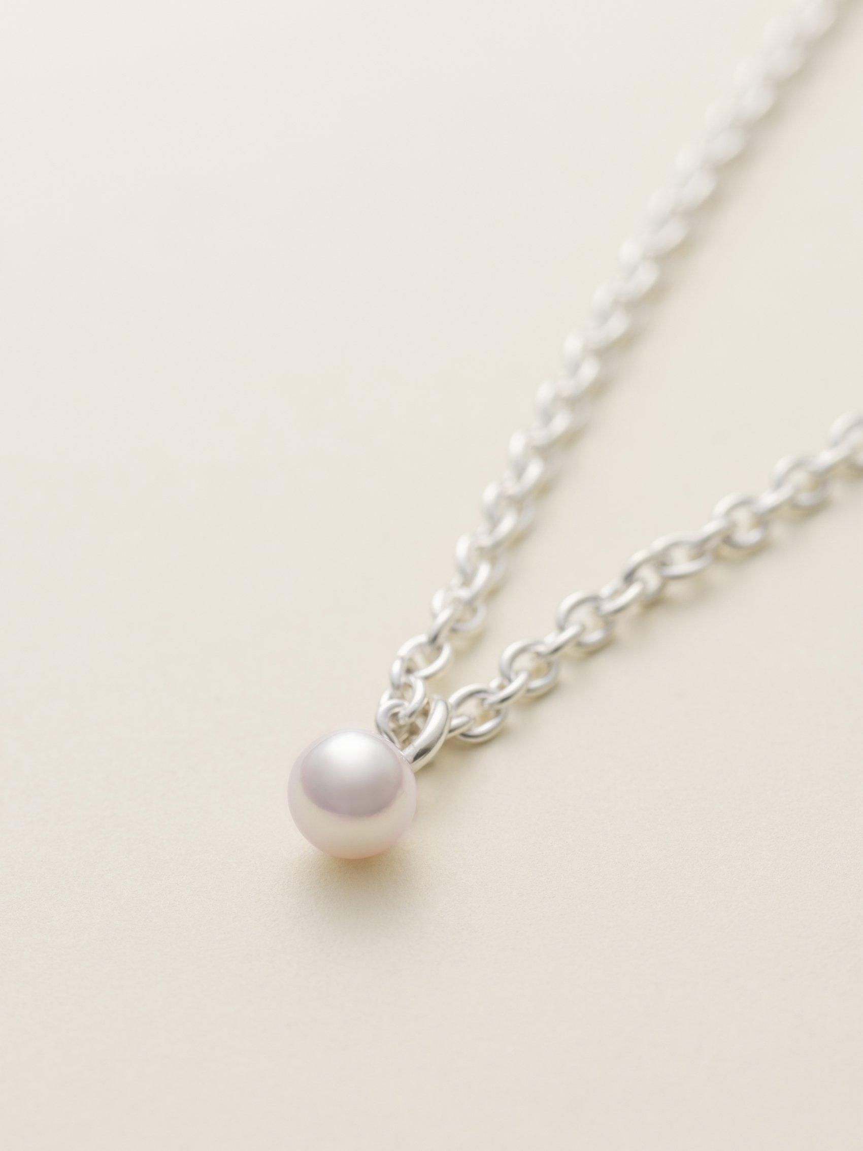 sv925 PINK Akoya Pearl necklace