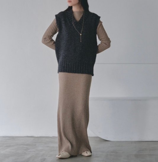 Mottle Yarn Knit Vest/TODAYFUL12320516 - Select Shop Loozel