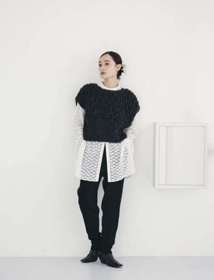 SLAB KNIT COCOON VEST/Hella h233-01 - Select Shop Loozel