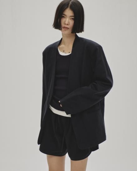Collarless Cottonsatin Jacket/TODAYFUL12510106 - Select Shop