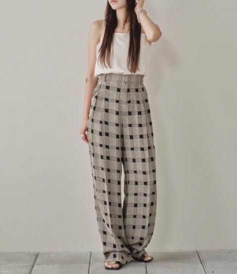 Checkjacquard Tuck Trousers/TODAYFUL12510714 - Select Shop