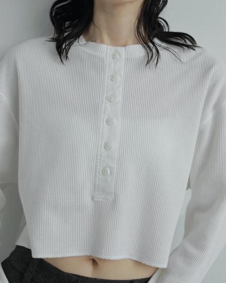 Waffle Henley Tops/anuke'62520628 - Select Shop Loozel