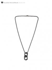【BLACK TRIANGLE DESIGN】<br>CHAIN BITS short necklace / BLACK