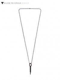 【BLACK TRIANGLE DESIGN】<br>BULLET long chain necklace / BLACK