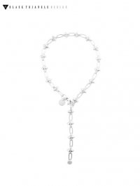 【BLACK TRIANGLE DESIGN】<br>SPIKE & chain choker necklace / Silver