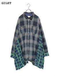 【GILET】<br>DOUBLE FLANNEL SHIRT / GRAY (B)