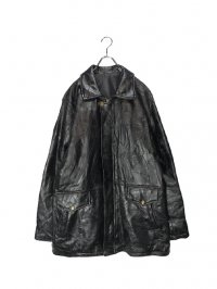 USED<br>PATCHWORK LEATHER MIDDLE ZIP JACKET
