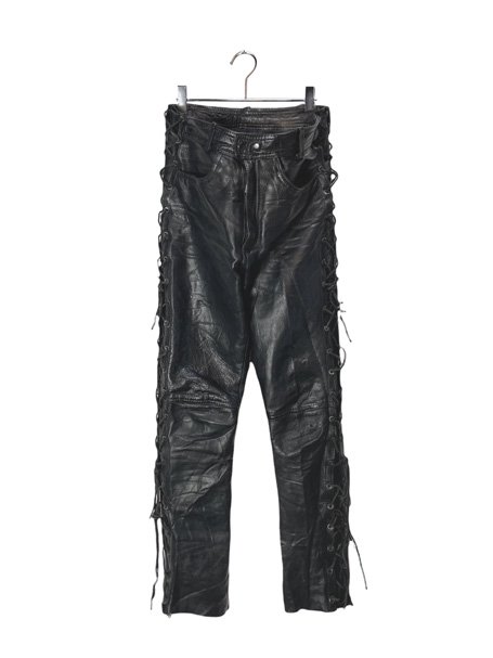 USED】LACE UP LEATHER BIKER PANTS - upanishad. ONLINE SHOP