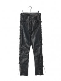 【USED】<br>LACE UP LEATHER BIKER PANTS