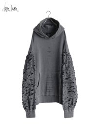 【dena:mana】<br>Decayed sleeve faded huge hoodie