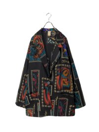 【USED】<br>ART GRAPHIC PATTERN SILKY TAILORED JACKET