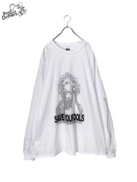 【Past and Drifters】<br>SAVE YOUR IDOL L/S BIG Tee / WHITE