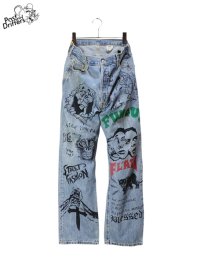 【Past and Drifters】<br>HAND PAINTED Levi's501 DENIM PANTS (B)