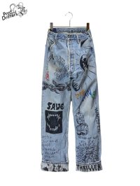 【Past and Drifters】<br>HAND PAINTED Levi's501 DENIM PANTS (A)