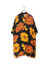 USED<br>FLOWER GRAPHIC PATTERN LONG DESIGN SHIRT