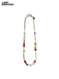 【LEO GON'DO】<br>Mixed material bead necklace (D)