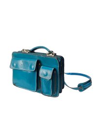 USED<br>Vivid blue color leather shoulder bag