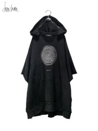 dena:mana<BR>Wide sleeve cut off huge hoodie / black