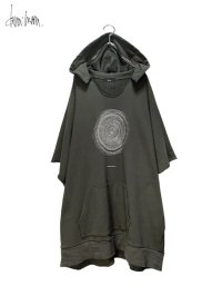 dena:mana<BR>Wide sleeve cut off huge hoodie / gray