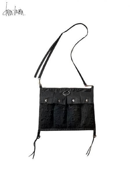 dena:mana<BR>Damaged mesh layered bum flap bag