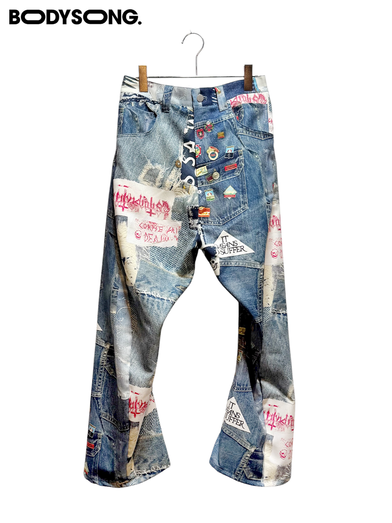 BODYSONG.<br>3D CUT TROUSERS TROMPE L'OEIL JUV / BLUE