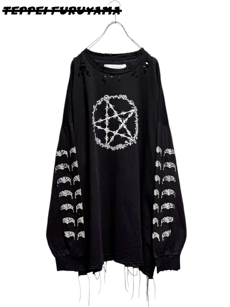 Teppei Furuyama<br>WIRE STAR LONG SLEEVE T-SHIRT / BLACK
