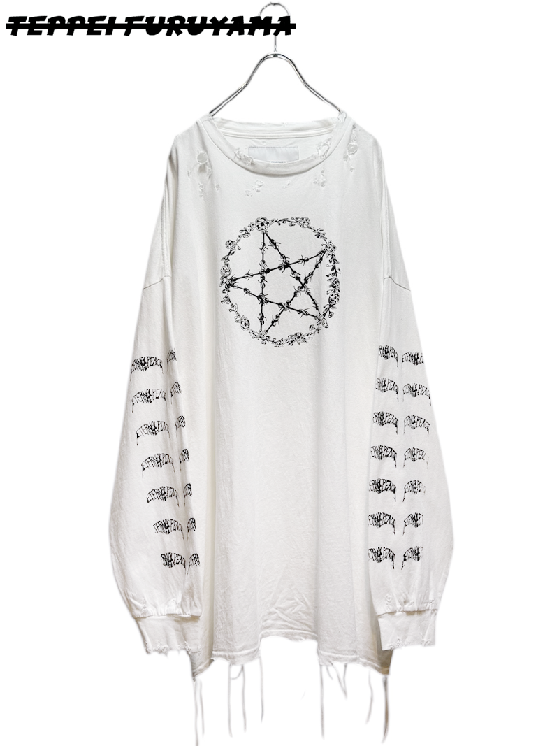 Teppei Furuyama<br>WIRE STAR LONG SLEEVE T-SHIRT /  WHITE