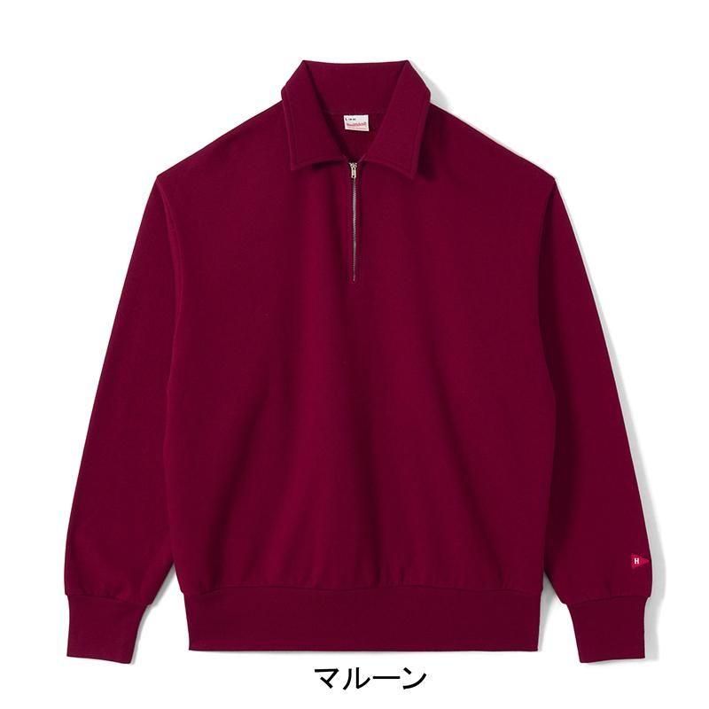 クラシックスウェット 衿付きハーフジップ 長袖