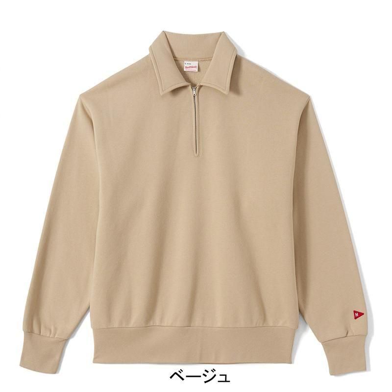 クラシックスウェット 衿付きハーフジップ 長袖