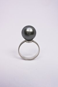 MB black pearl ring platinum Small　展示品