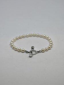 akoya pearl bracelet with pillar hook / アコヤパールブレスレット神殿の柱のTバー