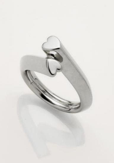 long shaped heart ring silver - Furnishing
