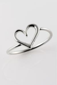 devil heart ring silver