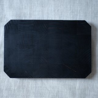 森下　綾　杉寄木平皿4×6（黒色）