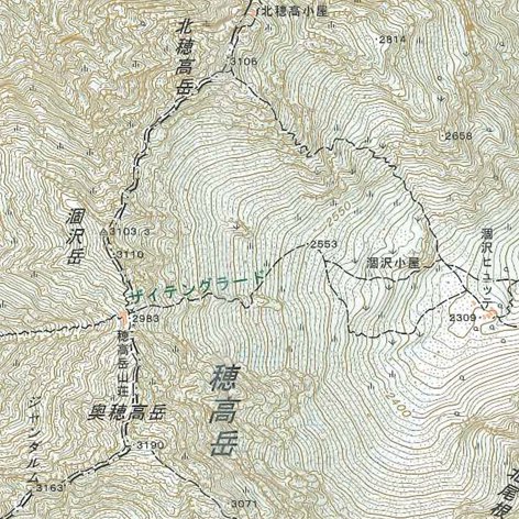 2万5千分1地形図　穂高岳 - 内外地図株式会社が運営する地形図や各種書籍、地図のお供グッズ・雑貨のオンラインショップ